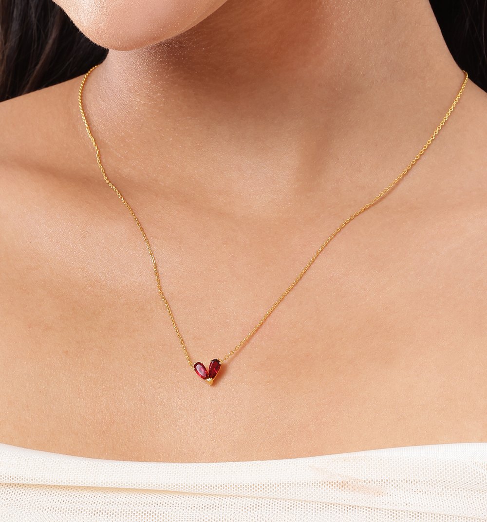 Scarlet Heart Pendant Chain (Pure Silver) - Gold